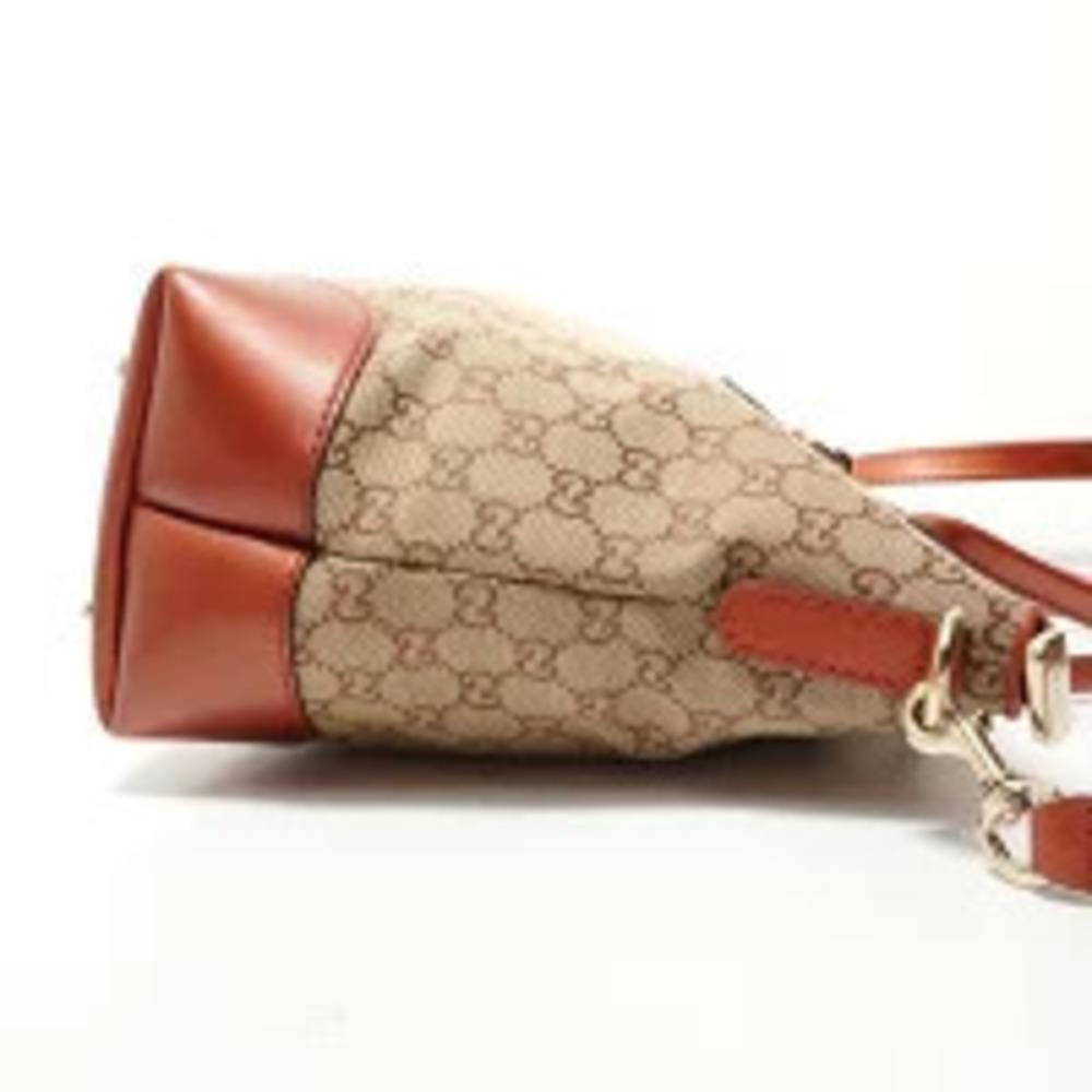 Gucci GG Canvas Glitter Heart Charm Tote Bag Brown - Picture 3 of 11